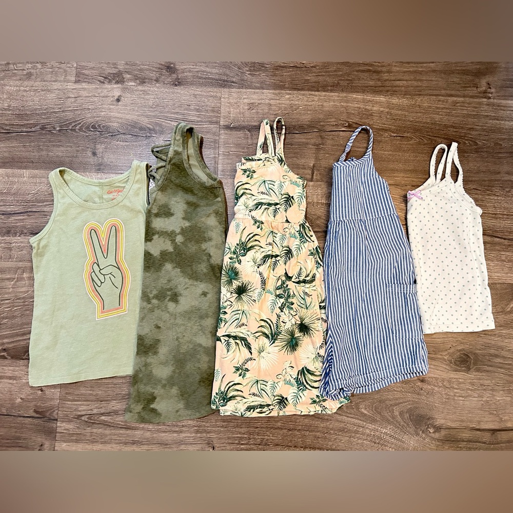 Cat & Jack Old Navy Mini Boden Girls Dress Tank Bundle 4 5